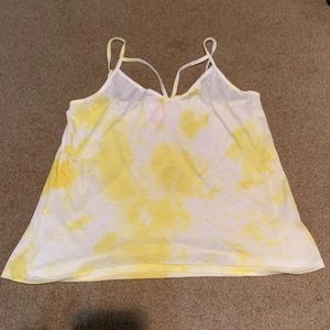 White and yellow tie dyed cami